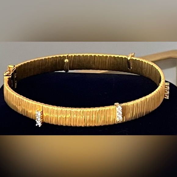 Veronese Italy DQCZ 925 Sterling Silver 18K Gold Vermeil Bracelet - Picture 4 of 15